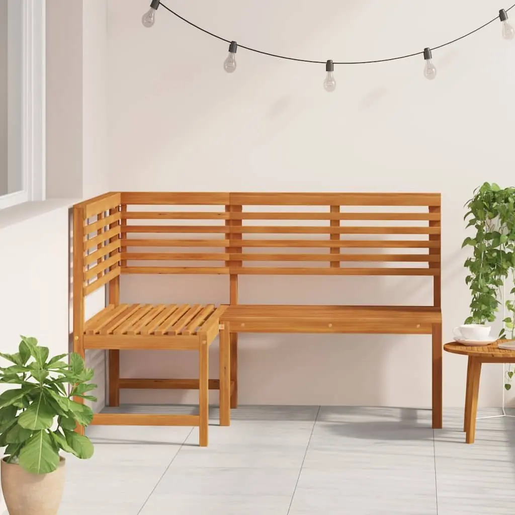 Outdoor Wooden Corner Bench 140 cm Sectional Seating