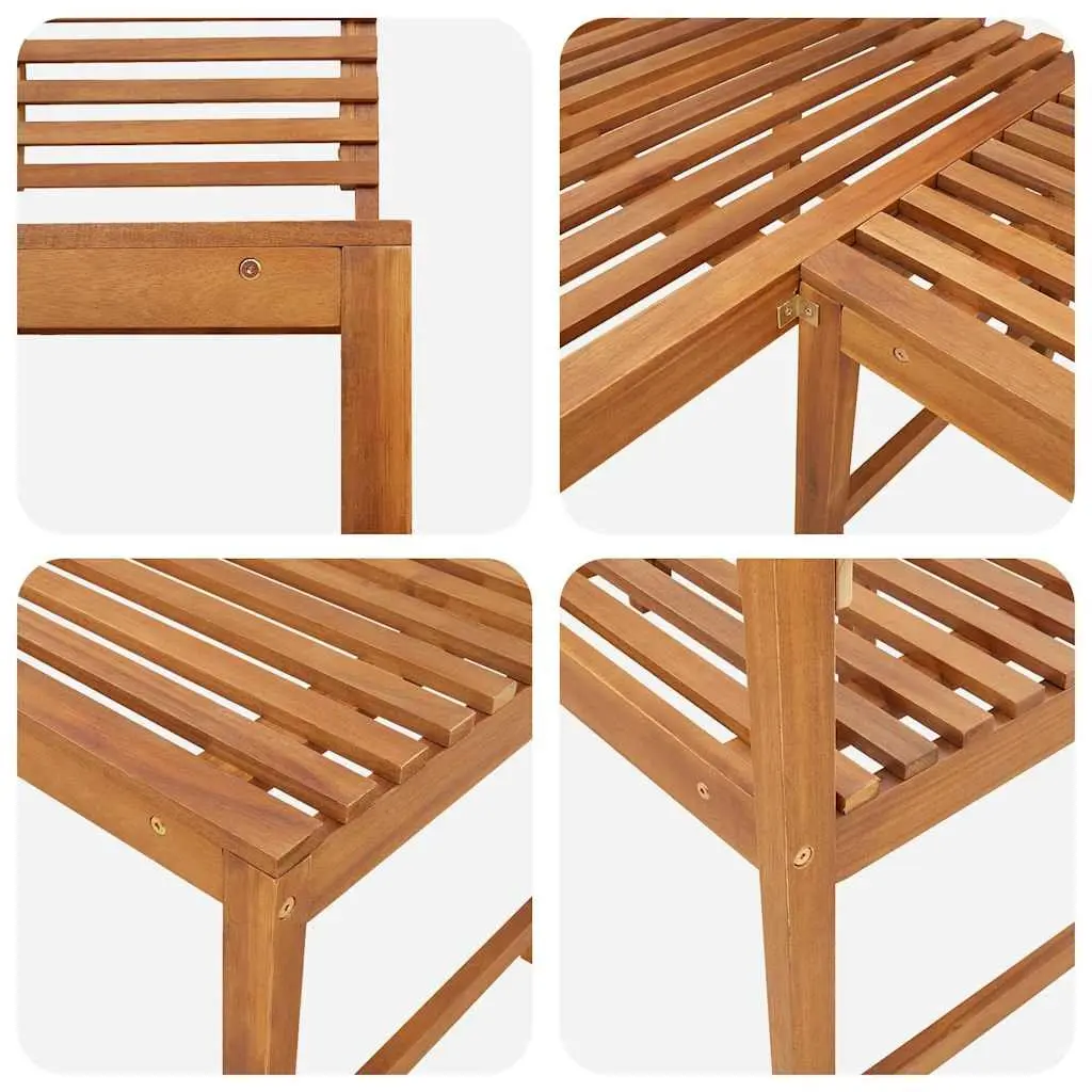 Outdoor Wooden Corner Bench 140 cm Sectional Seating
