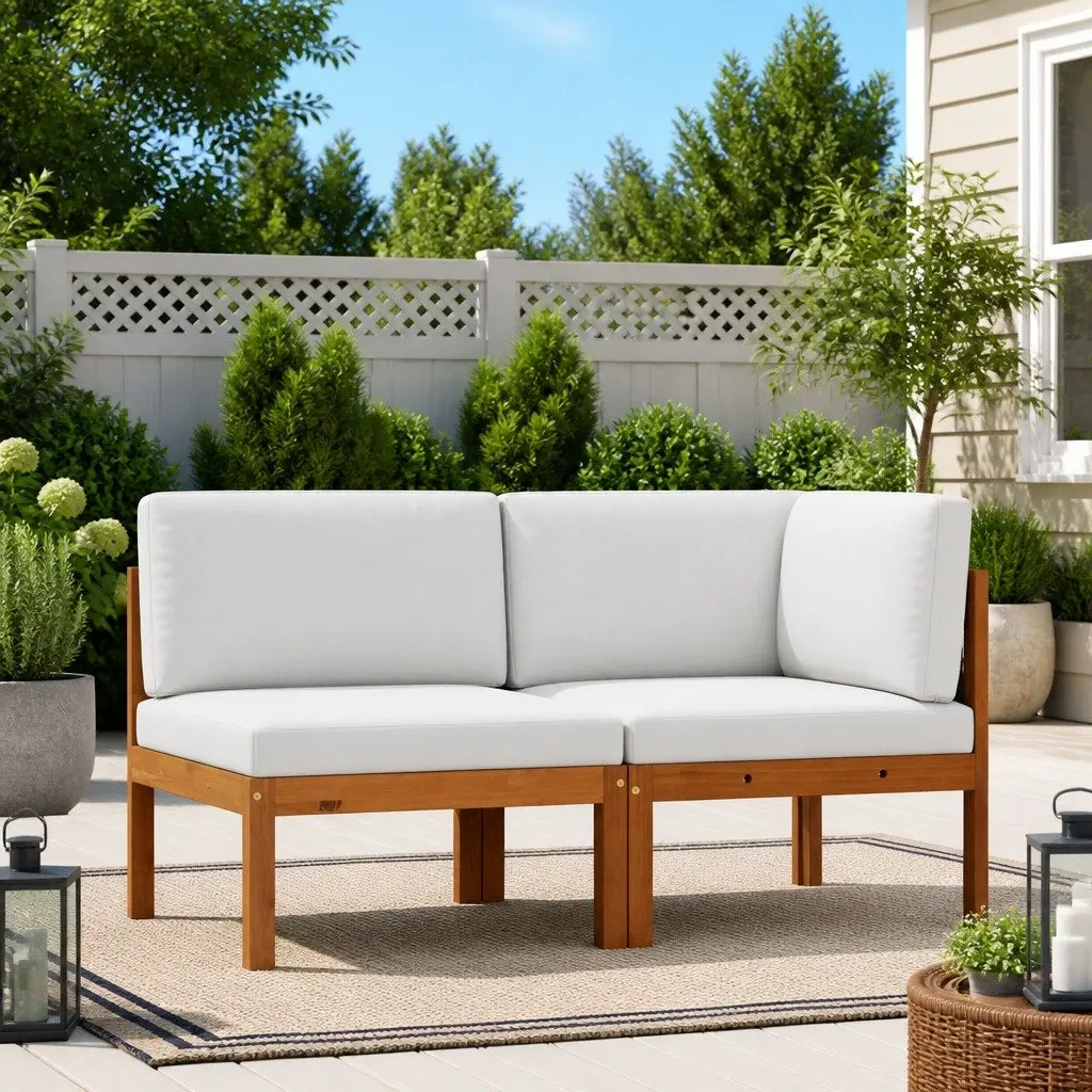 2-Piece Garden Lounge Set with Rope Backrests
