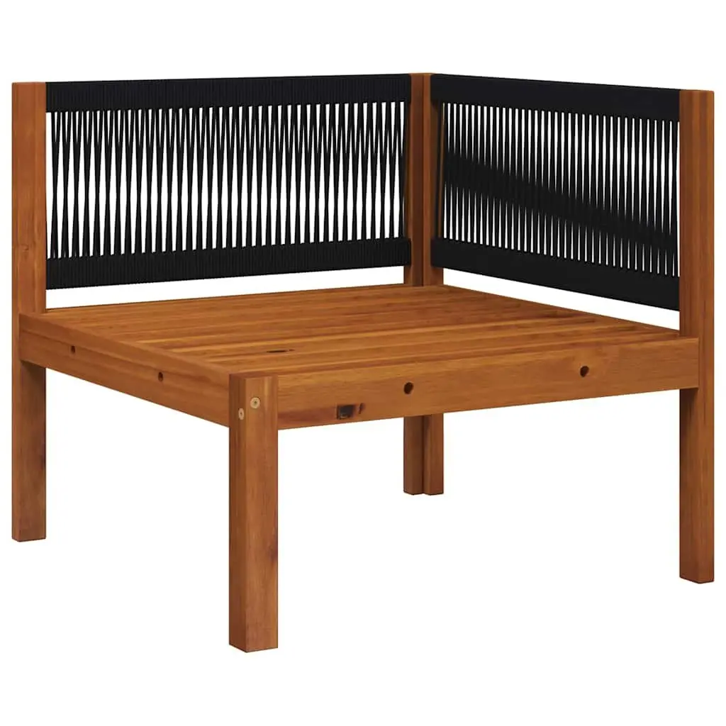 Garden Corner Sofa Set with Cushions Outdoor Rope Backrest Patio Seating White