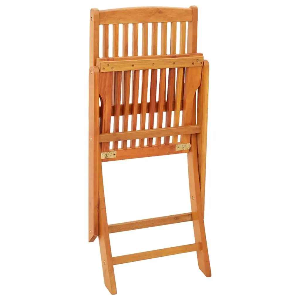 Folding Garden Chairs Eucalyptus Wood Brown 2 Piece