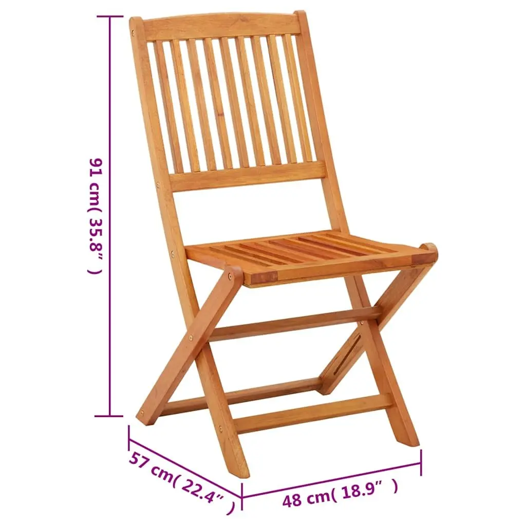 Folding Garden Chairs Eucalyptus Wood Brown 2 Piece