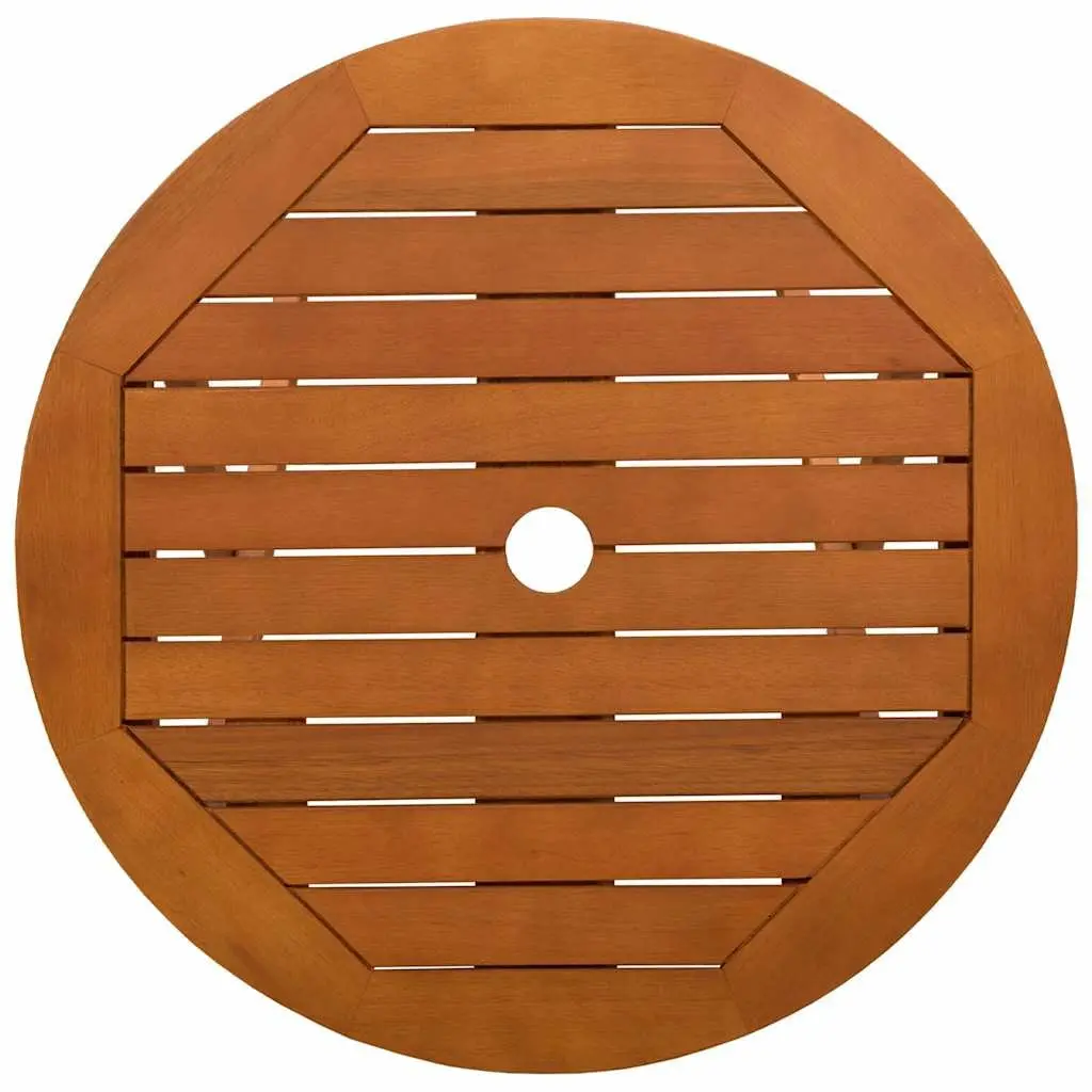 Folding Outdoor Dining Table Round Ø60x75cm Brown Solid Wood Garden Furniture
