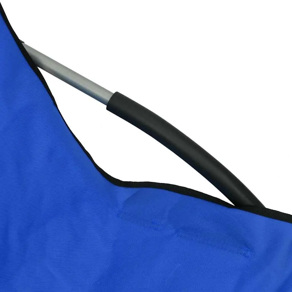 Folding Beach Chairs Oxford Fabric Steel Frame 2 Piece Blue Portable Camping Garden