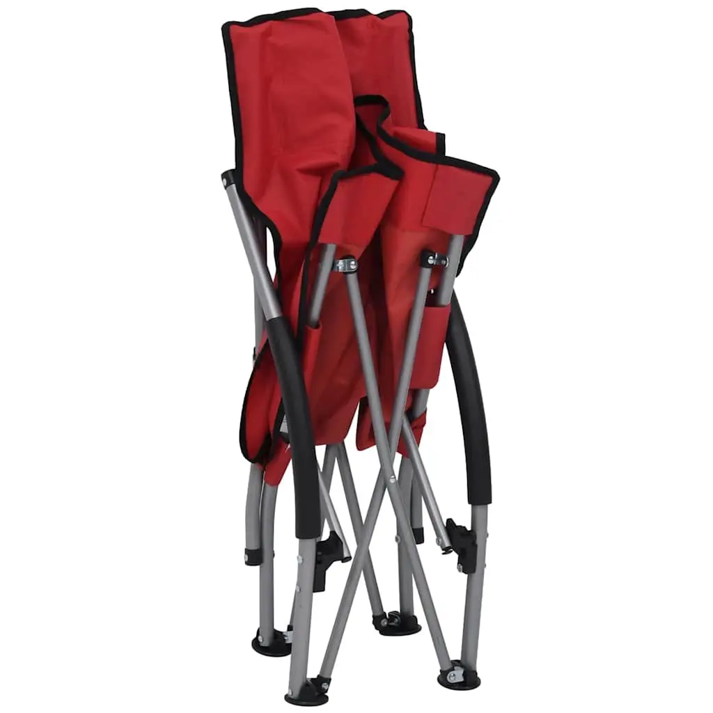 Folding Beach Chairs Oxford Fabric Red 2 Pieces