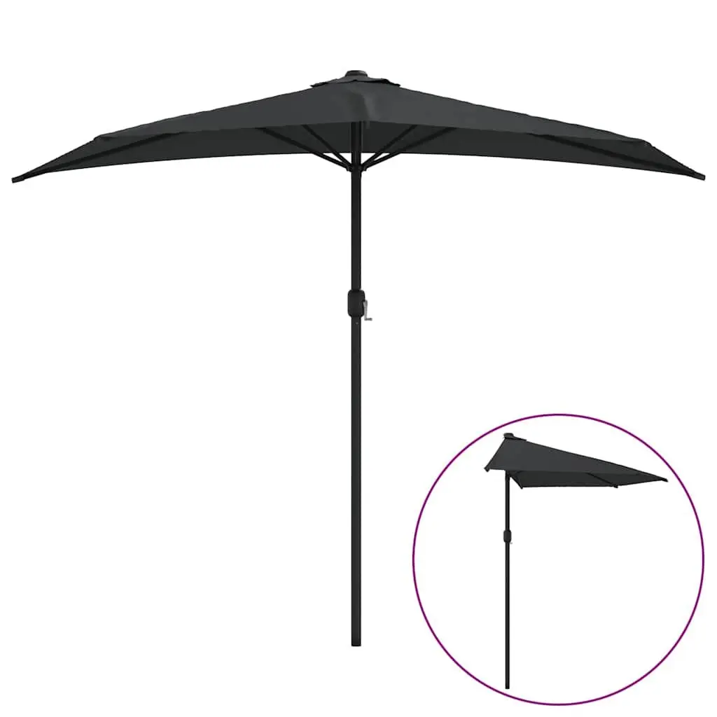 Half Round Balcony Parasol with Crank Mechanism