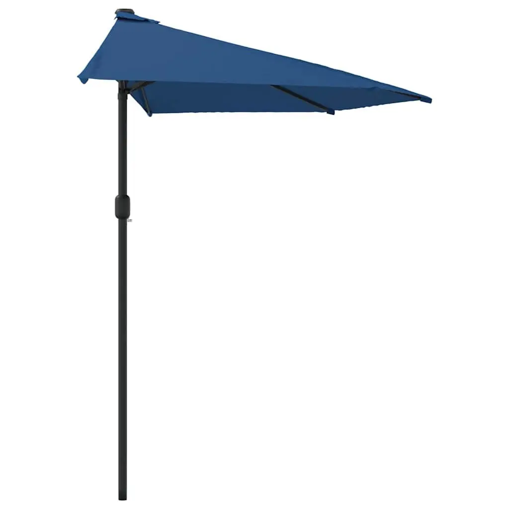 Half Round Balcony Parasol Blue Outdoor Umbrella