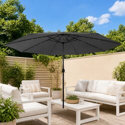 Stylish Garden Parasol with LED Lights 400cm Anthracite