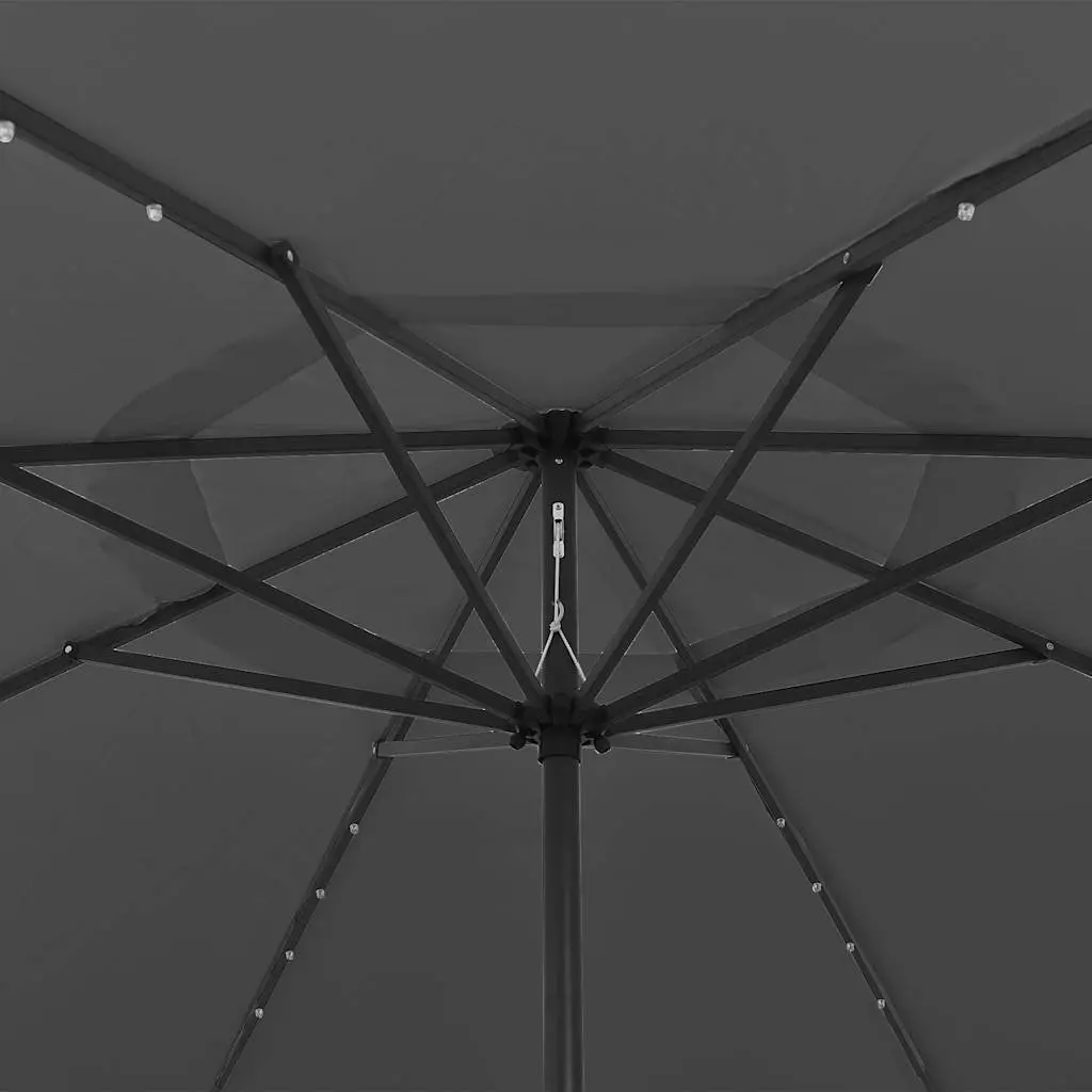 Garden Parasol with LED Lights 400cm Anthracite