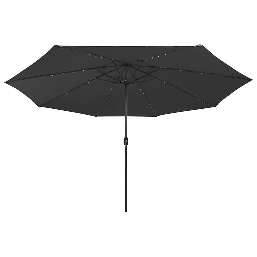 Black Garden Parasol 400cm with LED Lights