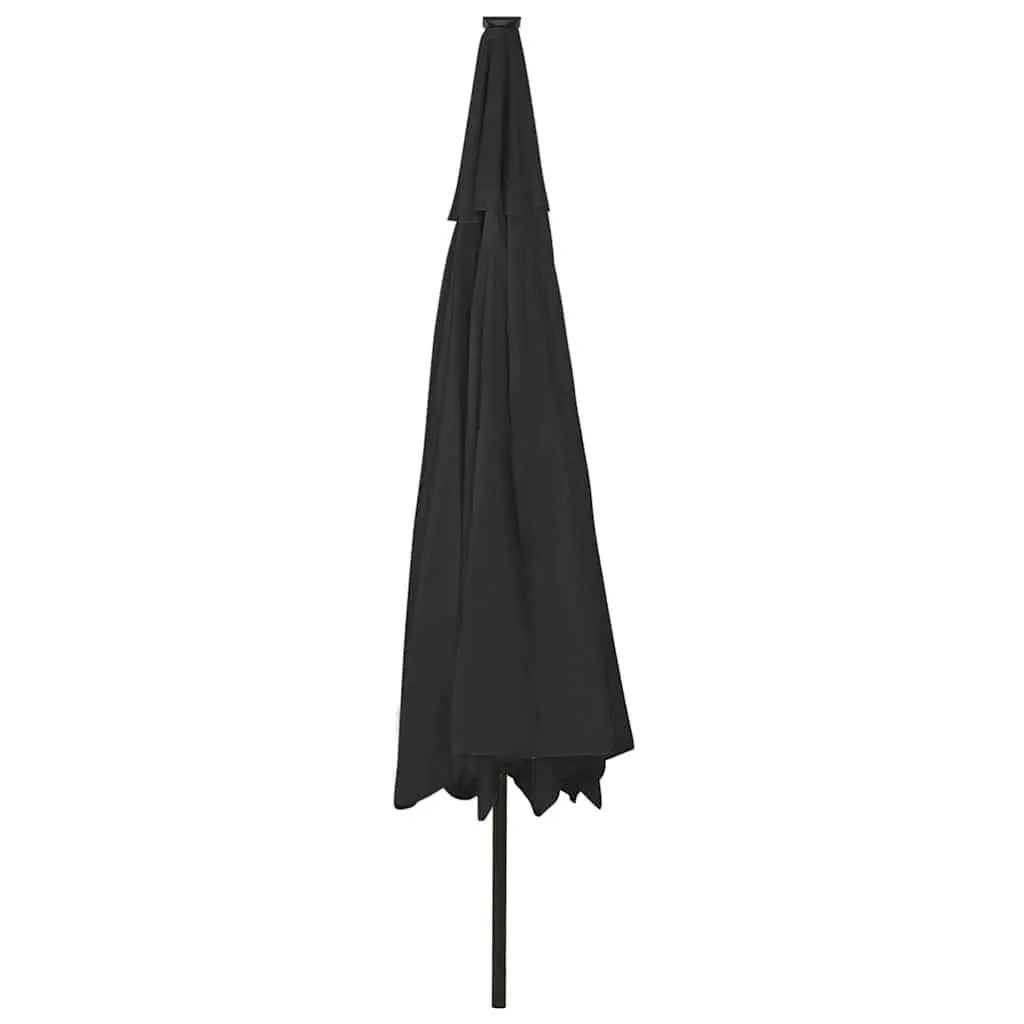 Black Garden Parasol 400cm with LED Lights