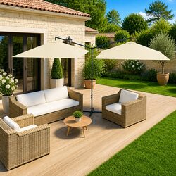 Sturdy Double Garden Parasol for Outdoor Spaces
