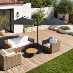 Premium Double Garden Parasol with Steel Pole 600x300cm
