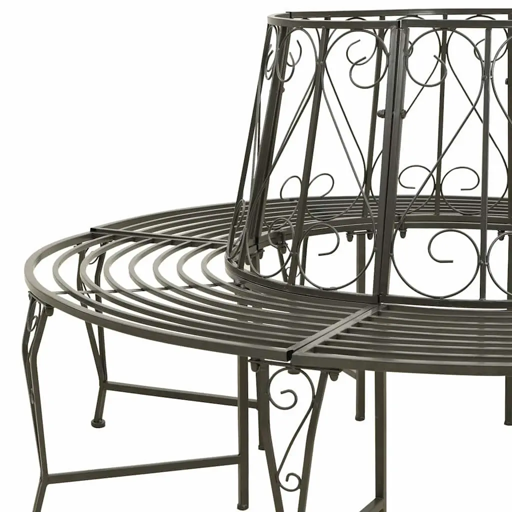 Grey Steel Circular Tree Bench 160cm
