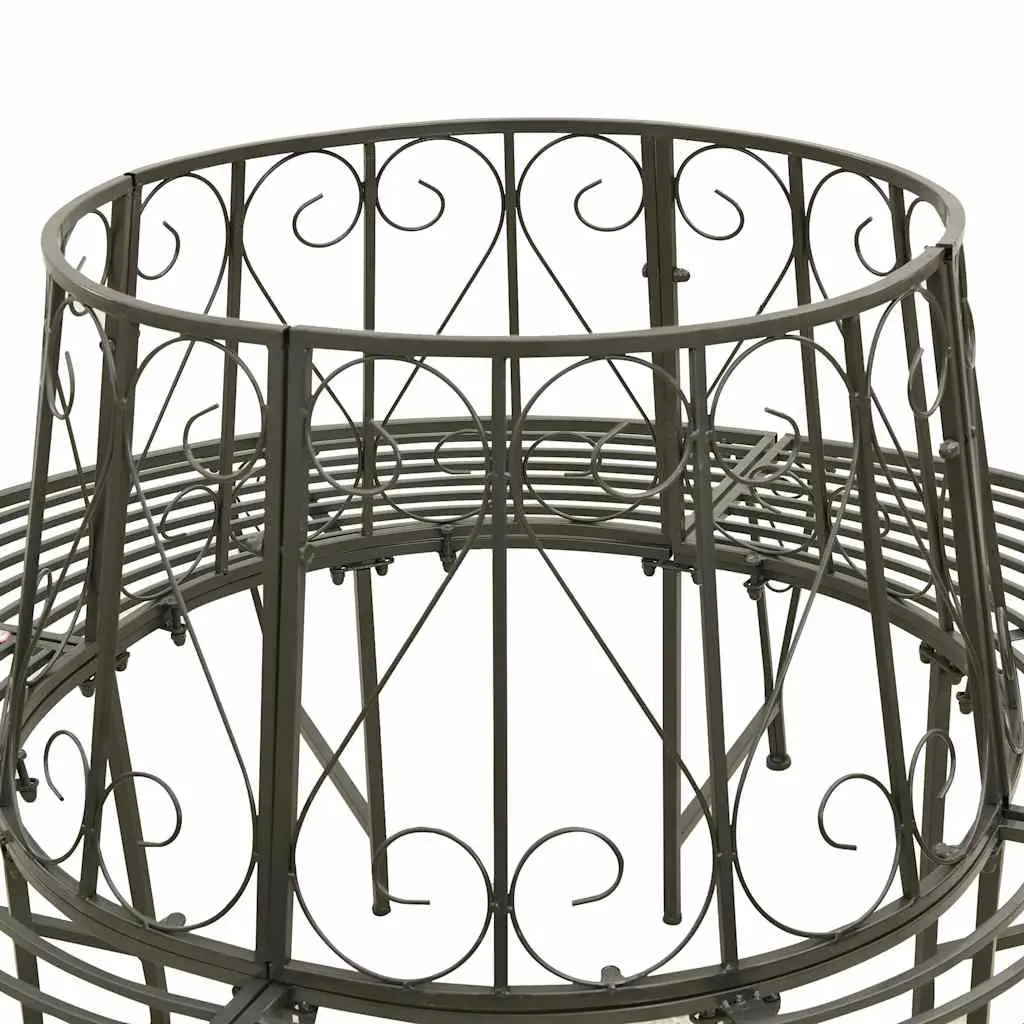 Grey Steel Circular Tree Bench 160cm