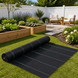 Weed Control Ground Cover Mat Black 1x25m Landscape Fabric Membrane Garden