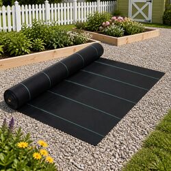 Black Weed Control Mat 1x200 m for Effective Ground Coverage
