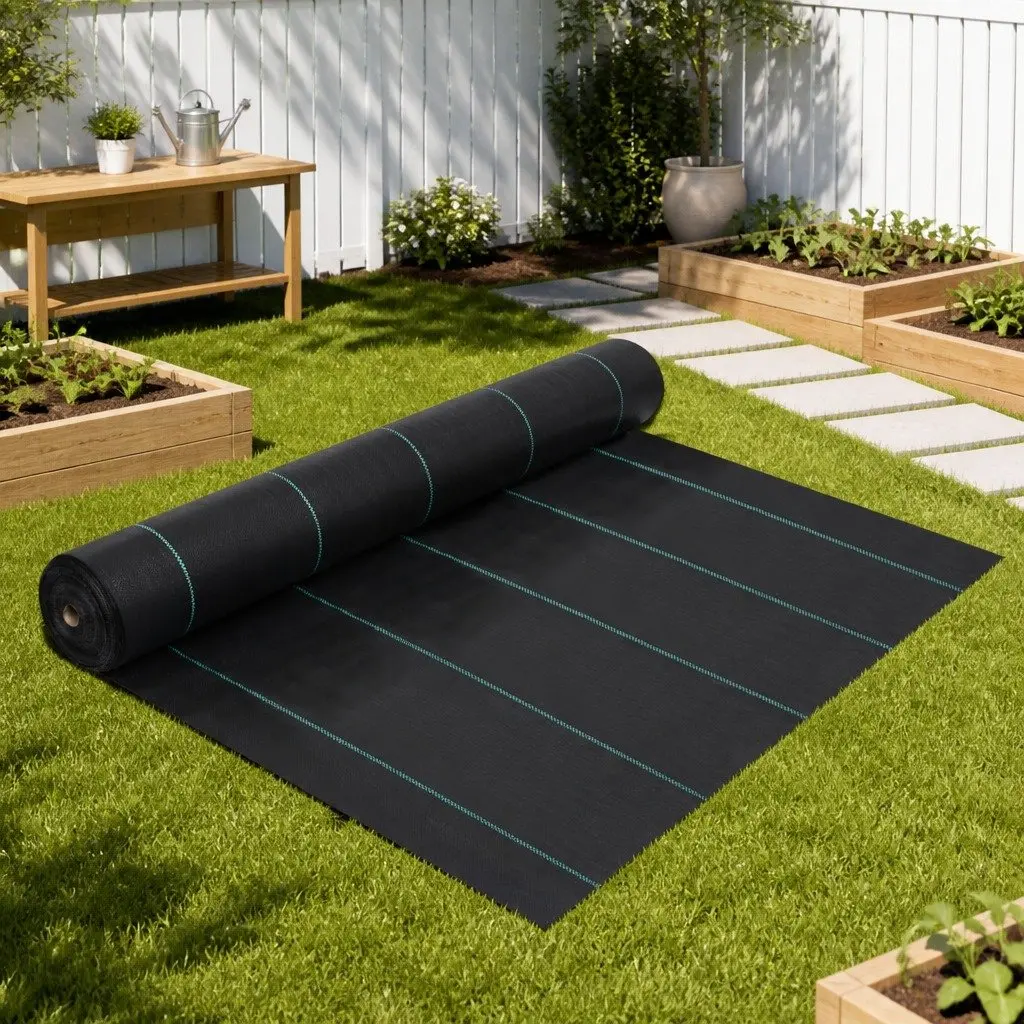 Black Landscape Fabric Mat for Weed Control 2x10m