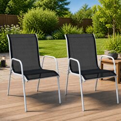 Premium Stackable Outdoor Chairs Set of 2 for Patios