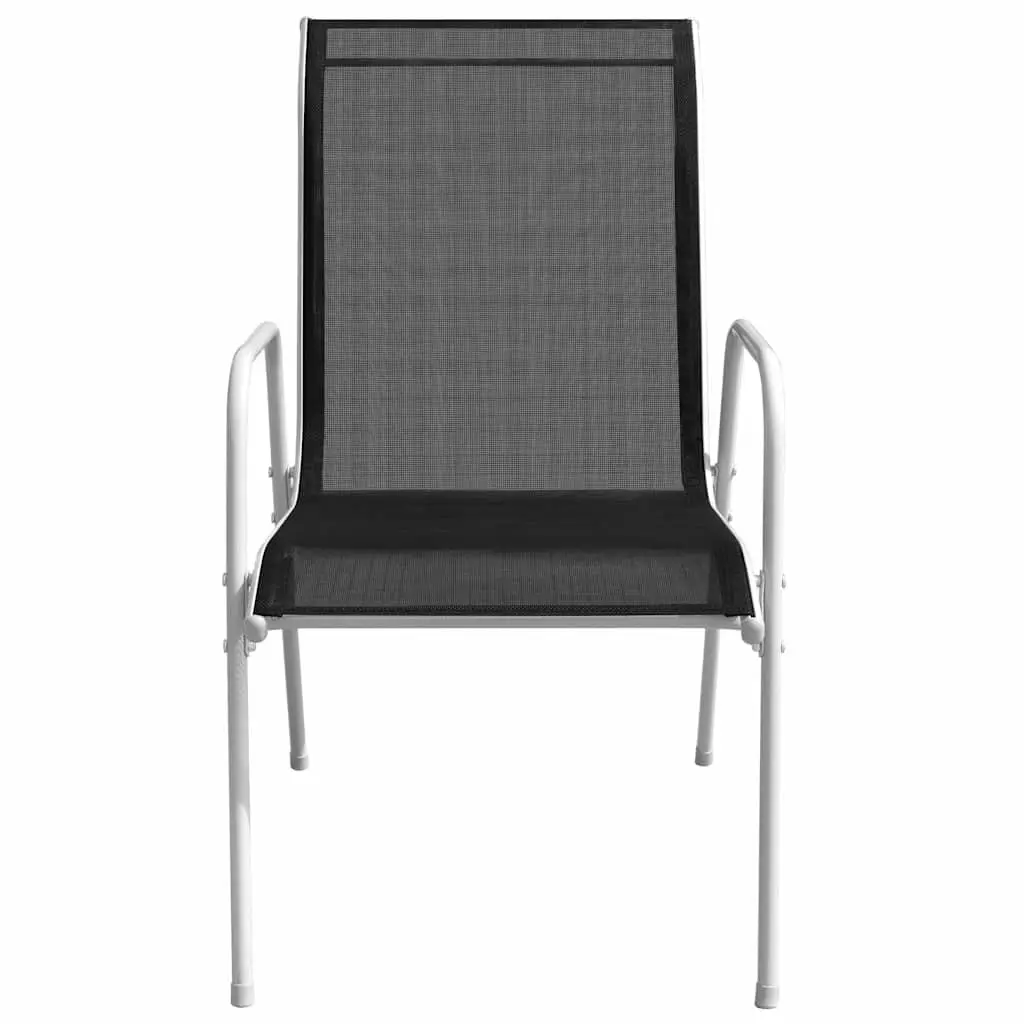 Set of 4 Stackable Outdoor Armchairs in Black