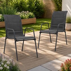 Durable Stackable Outdoor Dining Chairs Set of 2
