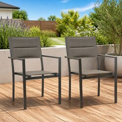 Durable Outdoor Garden Chairs 2pc Set with Steel Frame