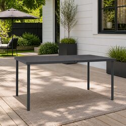 Sturdy Anthracite Outdoor Dining Table 150x90x74 cm
