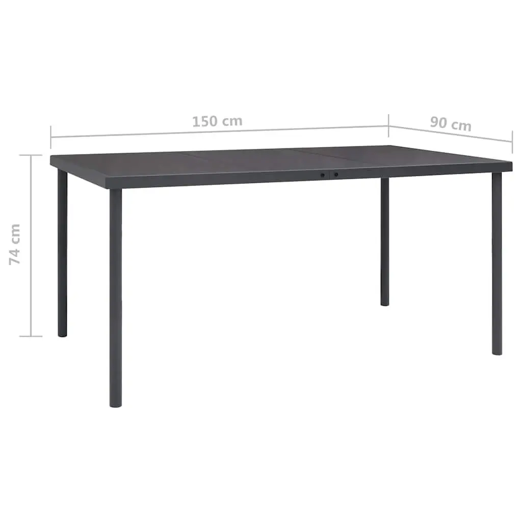 Anthracite Outdoor Dining Table 150x90x74 cm