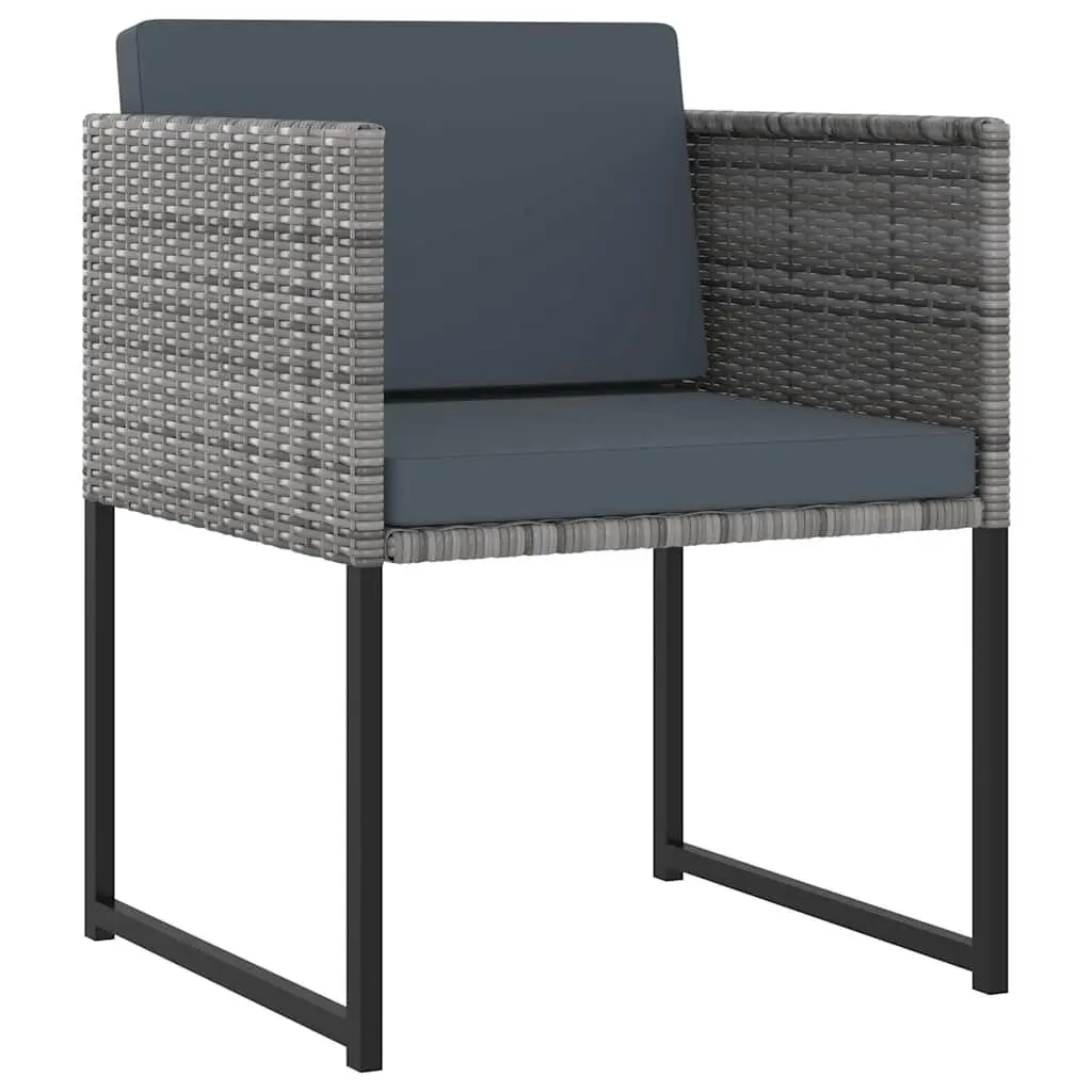 Garden Dining Set Poly Rattan Tempered Glass 11 Piece Outdoor Patio Furniture Grey