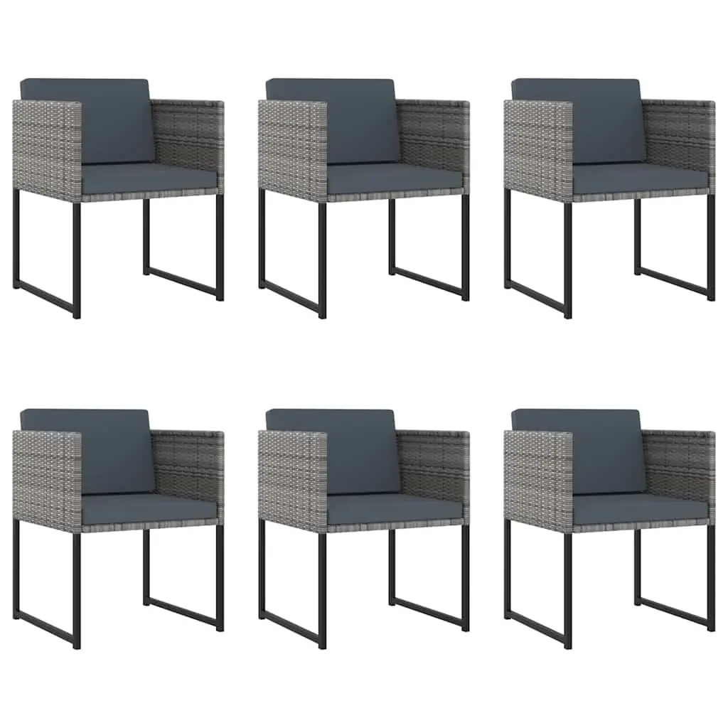 Garden Dining Set Poly Rattan Tempered Glass 11 Piece Outdoor Patio Furniture Grey