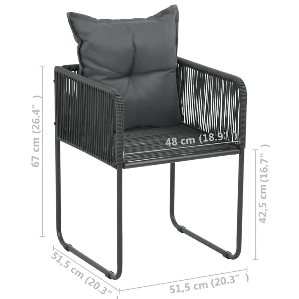 Set of 4 Outdoor Dining Chairs with Cushions