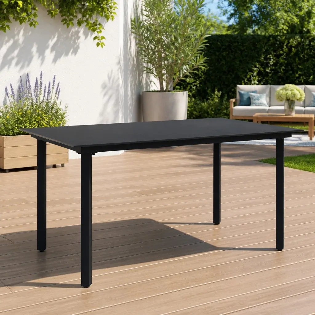 Black Garden Dining Table for Outdoor Spaces