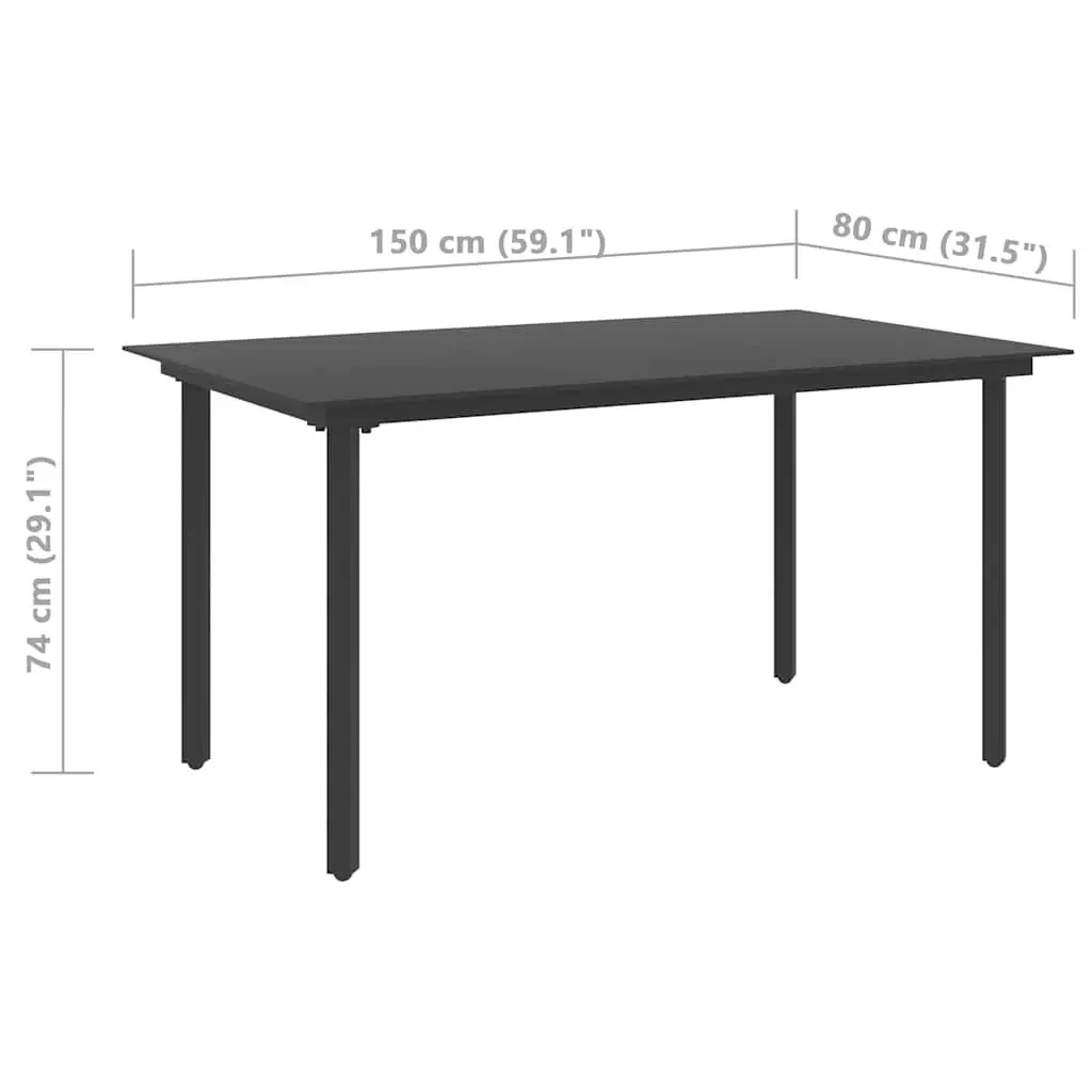 Black Garden Dining Table for Outdoor Spaces