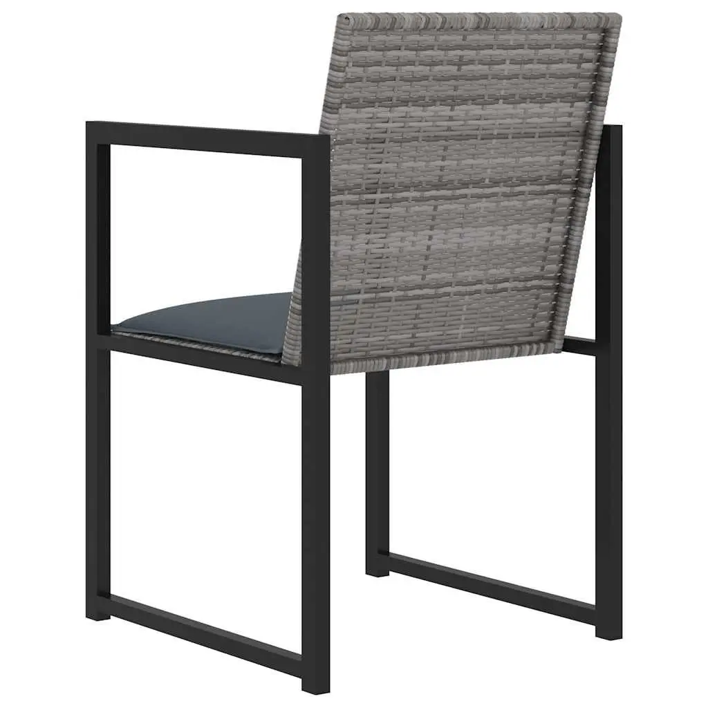 Outdoor Dining Set PE Rattan 5 Piece Grey Patio Garden Furniture