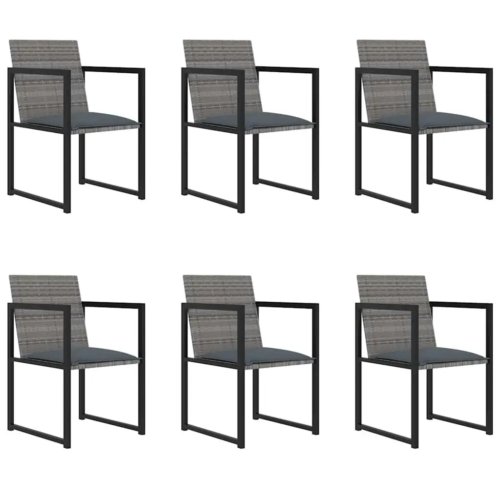 7-Piece Grey Outdoor Dining Set with Cushions