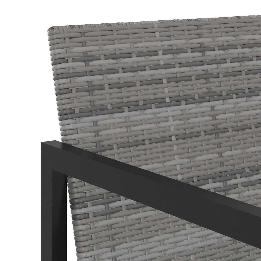 9 Piece Grey Rattan Outdoor Dining Set with Cushions