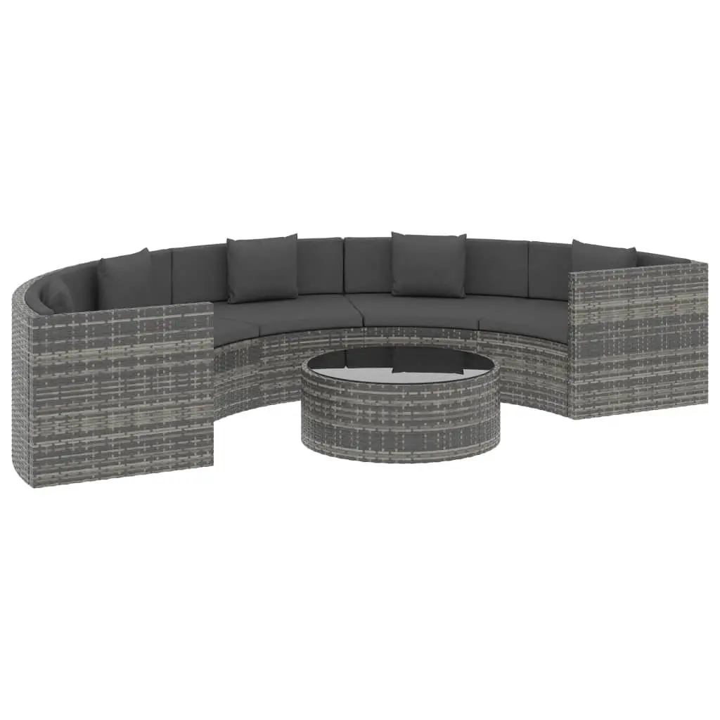 Half Round Garden Lounge Set 6 Piece Sofa