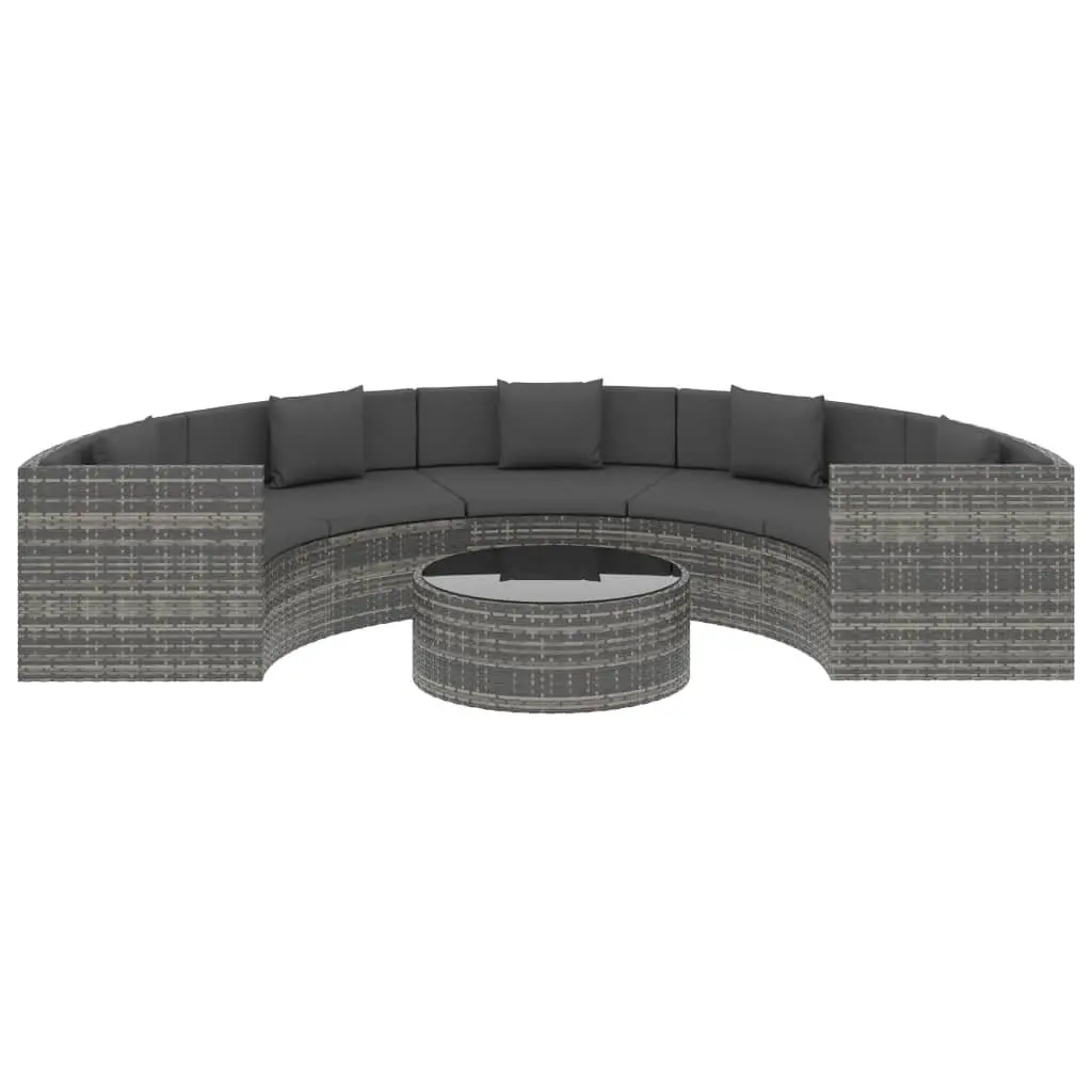 Half Round Garden Lounge Set 6 Piece Sofa