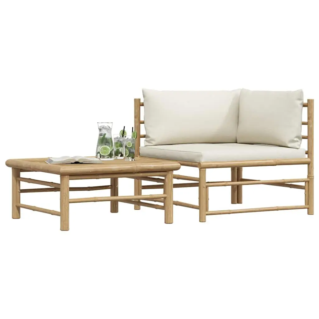 Bamboo 2-Piece Sectional Lounge Set