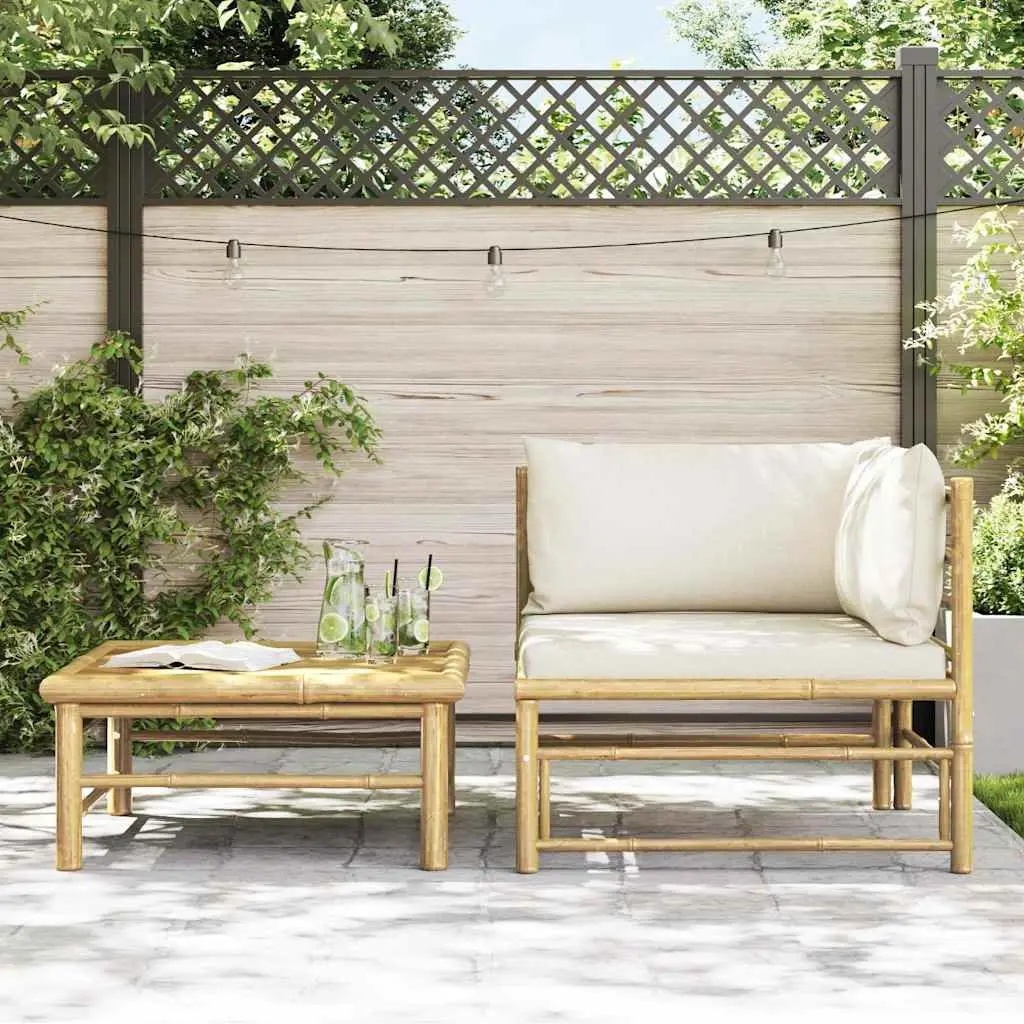 Bamboo 2-Piece Sectional Lounge Set