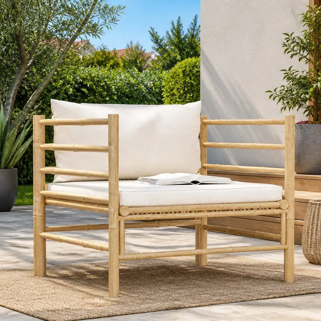 Modular Sectional Garden Sofa with Bamboo Frame