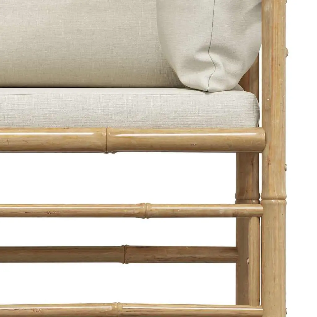 Modular Sectional Garden Sofa with Bamboo Frame
