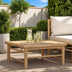 Durable Bamboo Garden Table 65x65x30cm Brown Modular Design