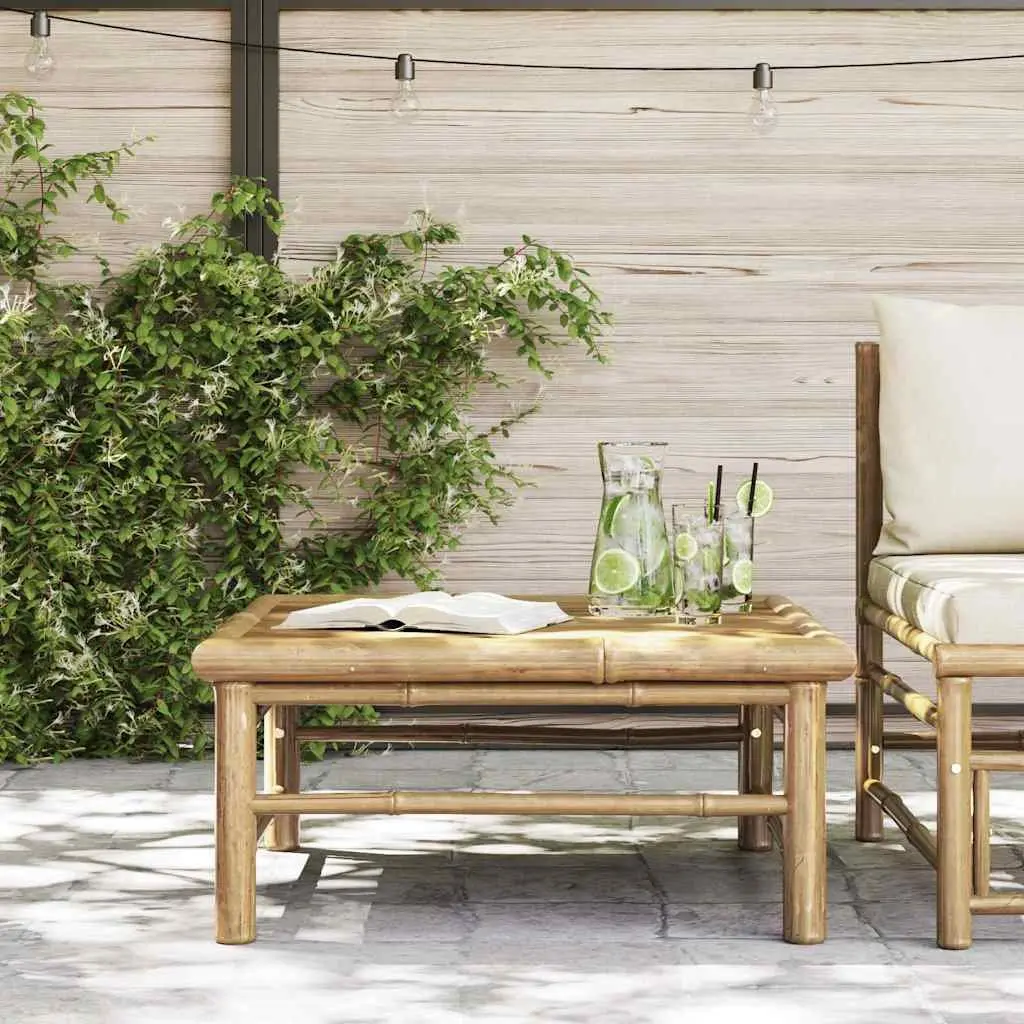 Bamboo Outdoor Garden Table 65x65x30cm Brown Patio Furniture Modular Design