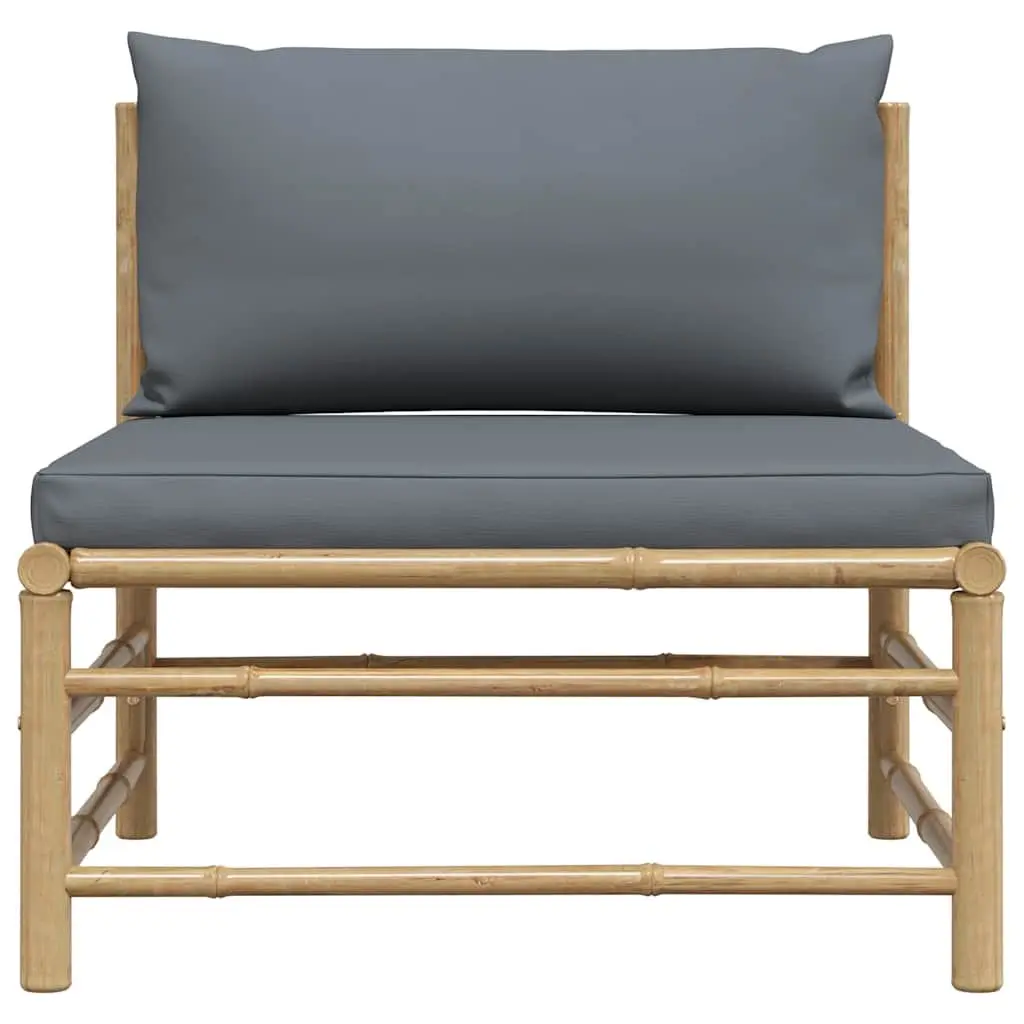 Garden Middle Sofa with Grey Cushions