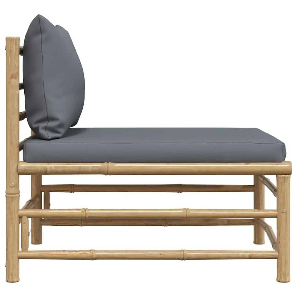 Garden Middle Sofa with Grey Cushions