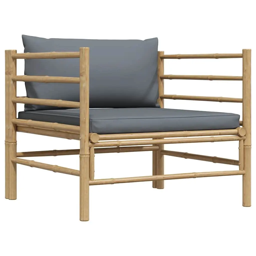 Garden Sofa with Dark Grey Cushions Modular Outdoor Lounge Seating Patio Set