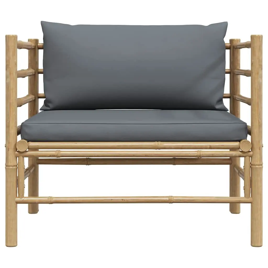 Garden Sofa with Dark Grey Cushions Modular Outdoor Lounge Seating Patio Set