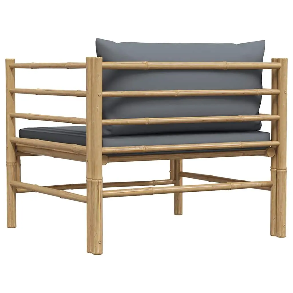 Garden Sofa with Dark Grey Cushions Modular Outdoor Lounge Seating Patio Set