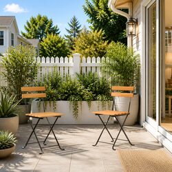 Sturdy Folding Outdoor Chairs 2 pcs Acacia Steel Brown